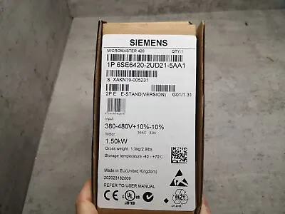 Buy New Siemens Micromaster Inverter 6SE6420-2UD21-5AA1 Siemens 6SE6 420-2UD21-5AA1 • 289$