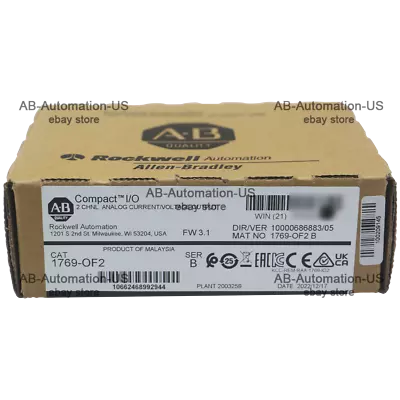 Buy New Sealed Allen Bradley 1769-OF2 CompactLogix 2 Pt Analog Output Module • 287$