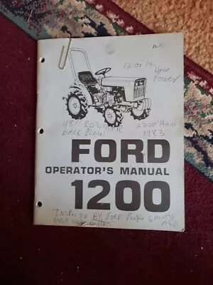 Buy Ford 1200 Compact Utility Tractor Owner Operator Maintenance Manual User Guide • 29.99$