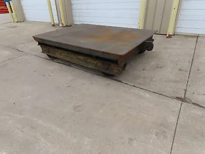 Buy 8'x6' Steel Flat Bed Rail Car Heavy Duty Industrial Steel Wheel Track Trailer • 1,999.99$