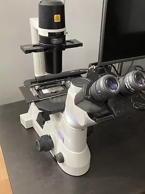 Buy Nikon TS100 Phase Contrast Microscope 3 Objectives Trinocular T1-SM Stage Tested • 1,750$
