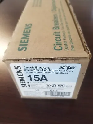 Buy Siemens ITE Q115 Singe Pole 15A Stab In Breaker Box Of 12 1P NEW Breakers • 69.91$