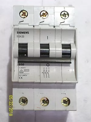 Buy 5sx23 D50 Siemens Circuit Breaker 50a 50 Amp 3 Pole 480vac  • 45$