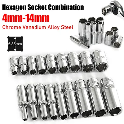 Buy S2 Steel 1/4  Inch Drive Torque Star Sockets Tools 4mm-14mm Hexagonal Socket • 93.79$