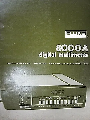 Buy Fluke Model 8000A Digital Multimeter Instruction Manual 347906 June 1975 #5 • 20$
