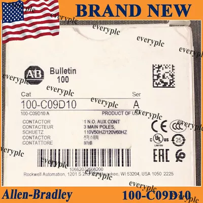 Buy Allen-bradley 100-c09d10 Iec Contactor 9 Amp 120vac New In Box Us Stock • 56.99$