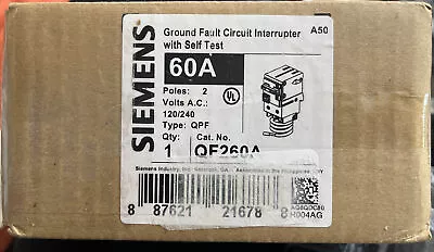 Buy Siemens Qf260a 60 Amp 2-pole Gfci Gfi  Circuit Breaker.new • 141.30$