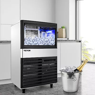 Buy VEVOR 110LBS Commercial Ice Maker Ice Cube Machine W/Water Filter 5*8 Ice Tray • 379.99$