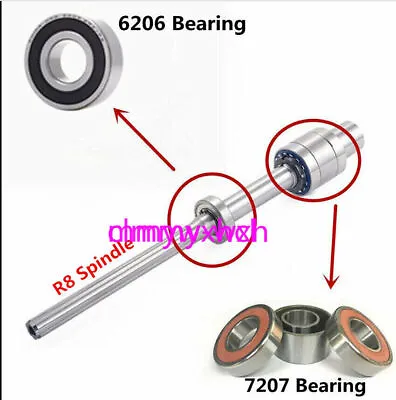 Buy 1PC/1Set Milling Machine R8 Spindle 7207 Bearing Assembly For BRIDGEPORT Taiwan • 263.99$