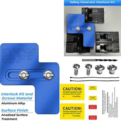 Buy Aluminum Generator Interlock Kit For Siemens & Murray 100 Amp Panel Main Breaker • 41.69$