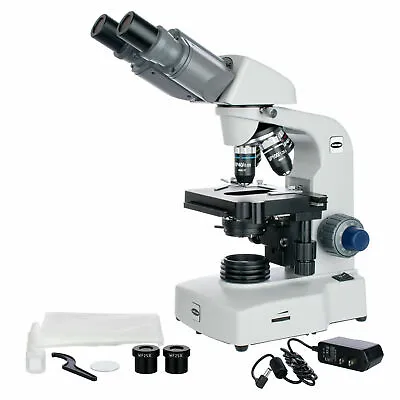 Buy AmScope 40X-2500X LED Semi-Plan Compound Microscope 3D 2-Layer Mechanical Stage • 213.58$
