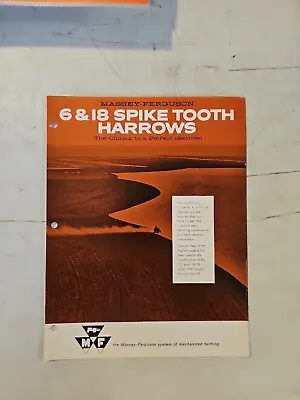 Buy Vintage 1958 MASSEY-FERGUSON 6 & 18 Spike Tooth Harrows Dealer Sales Brochure • 13.45$
