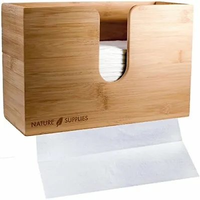 Buy PAPER TOWEL DISPENSER Bamboo For Wall Mount Countertop Multifold NATURE SUPPLIES • 40.55$