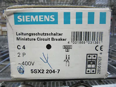 Buy Siemens 5SX2204-7 Circuit Breaker 2P 4A 480V 5SX22C4 NEW!!! Free Shipping • 49.95$
