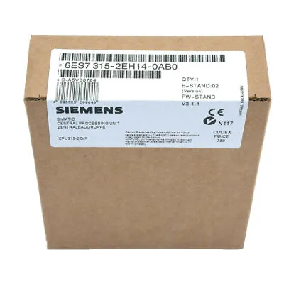 Buy New Siemens 6ES7315-2EH14-0AB0 6ES7 315-2EH14-0AB0 SIMATIC S7-300 CPU 315-2 • 1,388.55$