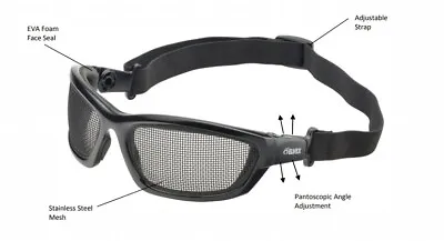 Buy Elvex Delta Plus Air Specs Safety/Glasses/Goggles No-Fog Wire Mesh Lens • 13.88$