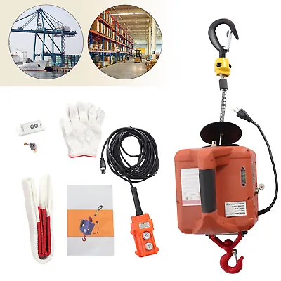Buy 3-in-1 300kg/660lbs 1500W Orange Electric Hoist Winches 16ft/min Easy To Carry • 130.78$