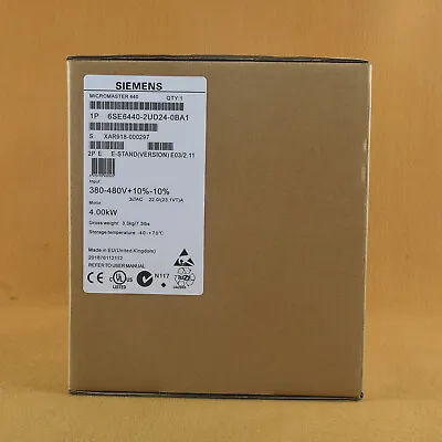Buy New Siemens 6SE6 440-2UD24-0BA1 6SE6440-2UD24-0BA1 MICROMASTER440 Without Filter • 457.30$