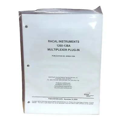 Buy Eads Racal Instruments 1260-138a Multiplexer Plug In Number 980824-138a Manual • 64.95$