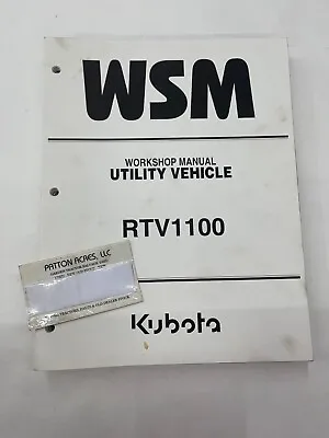Buy Work Shop Manual For Kubota Utility Vehicle Model RTV1100 • 50$