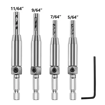 Buy 4x Woodworking Square Hole Drill Bits Set Wood Saw Mortising Chisel Cutter Tools • 10.51$