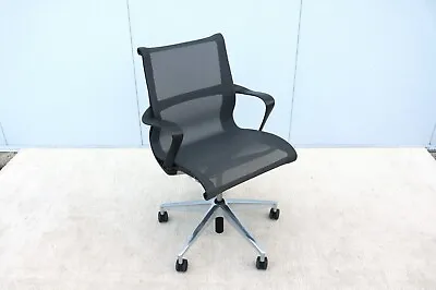 Buy Herman Miller Setu Ergonomic Office Desk Chair In Lyris Graphite Mesh Fabric • 450$
