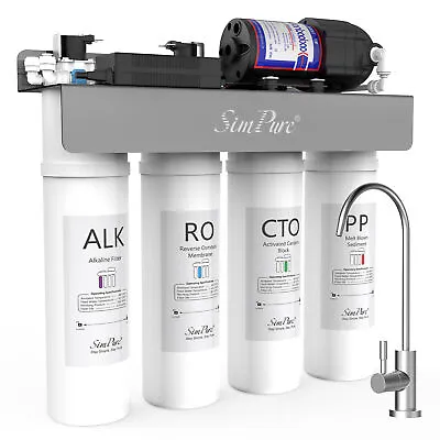 Buy SimPure WP2-400GPD 8 Stage UV Alkaline Reverse Osmosis Water Filter System PH+ • 169.99$