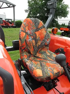Buy 2008 And Up Kubota Seat Covers For Tractor MX4800, MX5000, MX5200 In Orange Camo • 26.95$