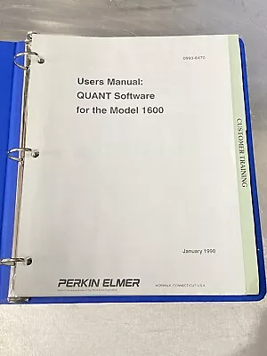 Buy Perkin Elmer PE 1600 Spectrophotometer FT-IR QUANT Software- Users Guide /Manual • 39.99$
