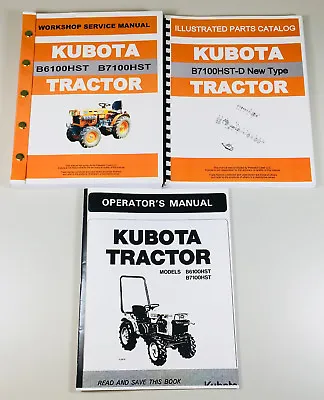 Buy Kubota B7100hst-d New Type Tractor Service Parts Operators Manual Shop Set • 68.97$