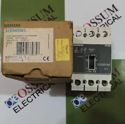 Buy Siemens 3vf2213-0fs41-0aa0 Circuit Breaker 100amp 220vac 65ka Free Fast Shipping • 159.95$