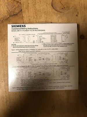 Buy Siemens Smoke Detector Base White, Db-11/-11e/8853/-11c • 14$