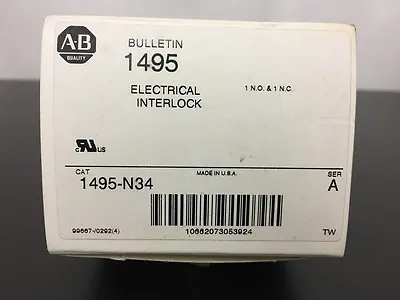 Buy ALLEN BRADLEY 1495-N34 Series A Electrical Interlock NIB • 105$