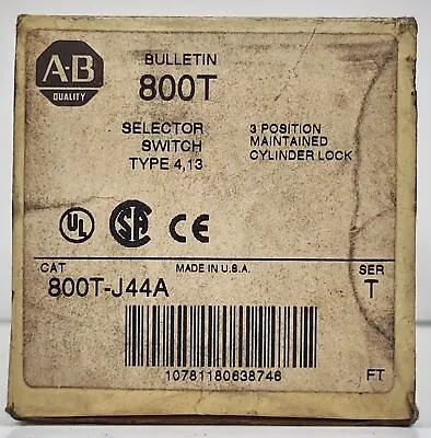Buy Allen-Bradley 800T-J44A Selector Switch With Standard Key D018 • 89.23$