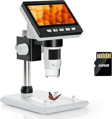 Buy Elikliv Digital Microscope 4.3'' IPS Screen 1000X PC View USB LED Coin Magnifier • 49.99$
