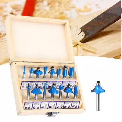Buy 15PCS 1/4  Shank Milling Cutter Drill Bit Router Bits For Woodworking Tools Set • 17.98$