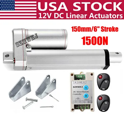 Buy Linear Actuator DC 12V 1500N 150mm 6  Stroke Linear Motor Electric Auto Lift DO • 6.99$