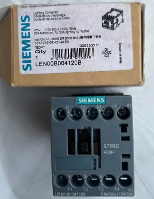 Buy NEW SIEMENS LEN00B004120B Lighting Contactor 4NO Open Electrically Held 20 Amp • 214.38$