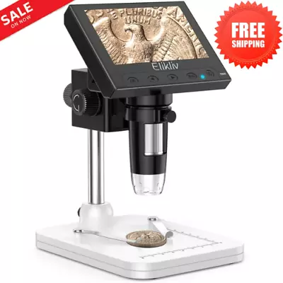 Buy 4.3” LCD Digital Microscope 1000X, USB Coin Microscope Error Coins W/ Lights NEW • 70.11$