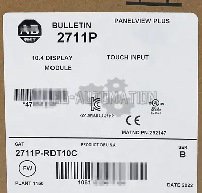 Buy Allen Bradley 2711P-RDT10C PanelView Plus 1000 Color Touch Display Module 10.4  • 1,170.50$