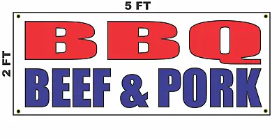 Buy  BBQ BEEF PORK Banner Vertical Sign For Restaurant Bar Or Food Truck Trailer • 19.76$