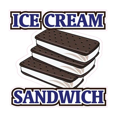 Buy Food Truck Decals Ice Cream Sandwich Retail Concession Concession Sign Blue • 54.99$