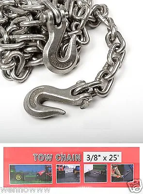 Buy 3/8  X 25ft Tow Chain Automotive Truck Towing Log Chain  • 94.75$