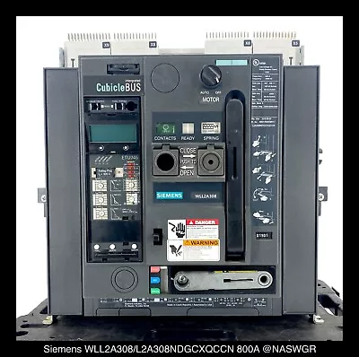 Buy Siemens WL WLL2A308 Circuit Breaker (E/O,D/O) ~ 800 Amp - Tested/1Yr Warranty • 12,000$