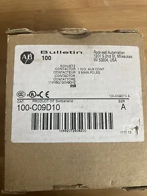 Buy Allen-bradley 100-c09d10 Iec Contactor 9 Amp 120vac New In Box • 64.99$