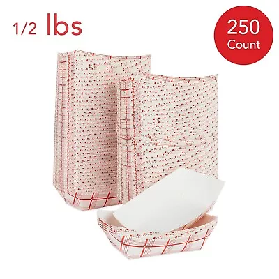 Buy Extra Small Paper Food Boats (250 Pack) .5 Lb Disposable Red & White Checkered P • 15.99$