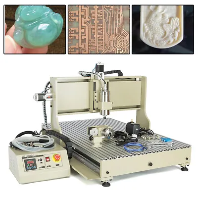 Buy 2200W 4 Axis 6090 CNC USB Router Carving Drill Engraver Mill Engraving Machine • 2,045.07$