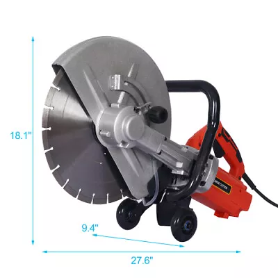 Buy Electric 14  3000w Cut Off Saw Wet/Dry Concrete Saw Cutter Guide Roller W/ Blade • 258.46$
