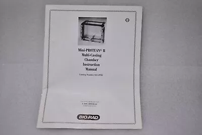Buy Bio-rad Mini-protean Ii Multi-casting Chamber Instruction Manual 165-2950 • 29.99$