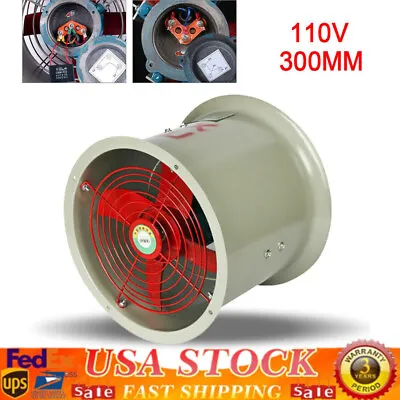 Buy Pipe Spray Booth Paint Fumes Exhaust Fan Explosion-proof Axial Fan Cylinder 12  • 101.65$